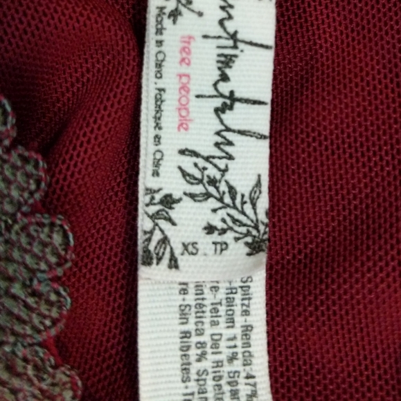 Intimately Free People Lace Bodysuit Dark Red XS - Picture 6 of 7